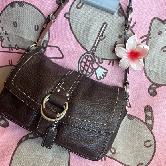 Gorgeous vintage Coach Chelsea brown pebbled leather shoulder bag F10893 - Picture 11 of 13